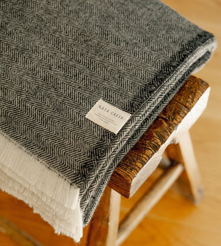 NZ Lambswool Throw – Coal