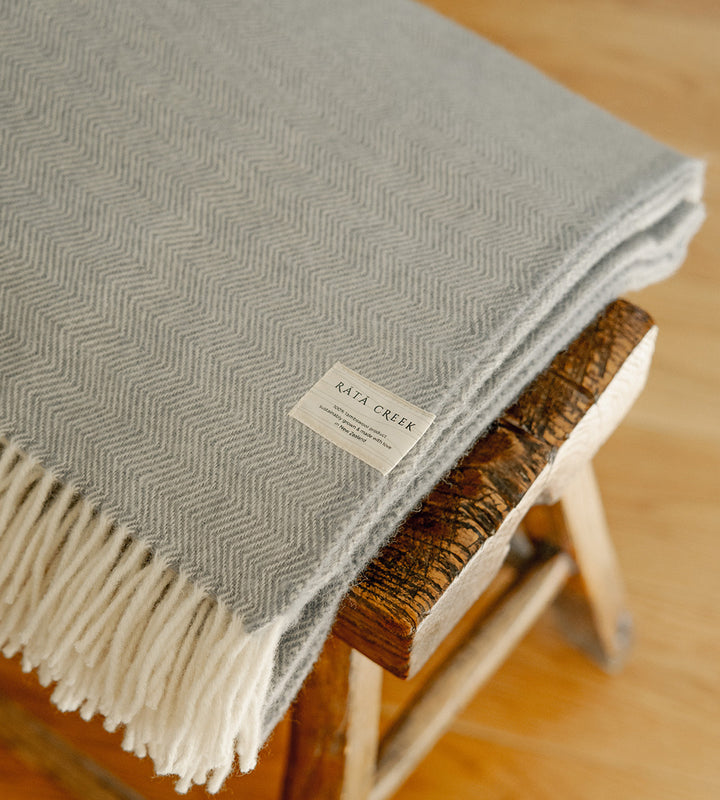 NZ Lambswool Throw – Soft Grey